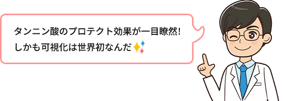 タンニン酸のプロテクト効果が一目瞭然！しかも可視化は世界初なんだ
